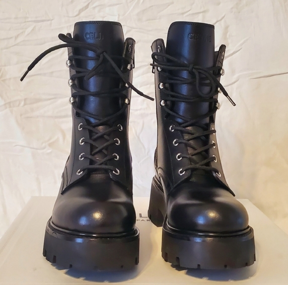 CELINE Lace-Up Combat Platform Boots – Black – Size 10B – NWT – Retail $1,450 - Picture 2 of 8